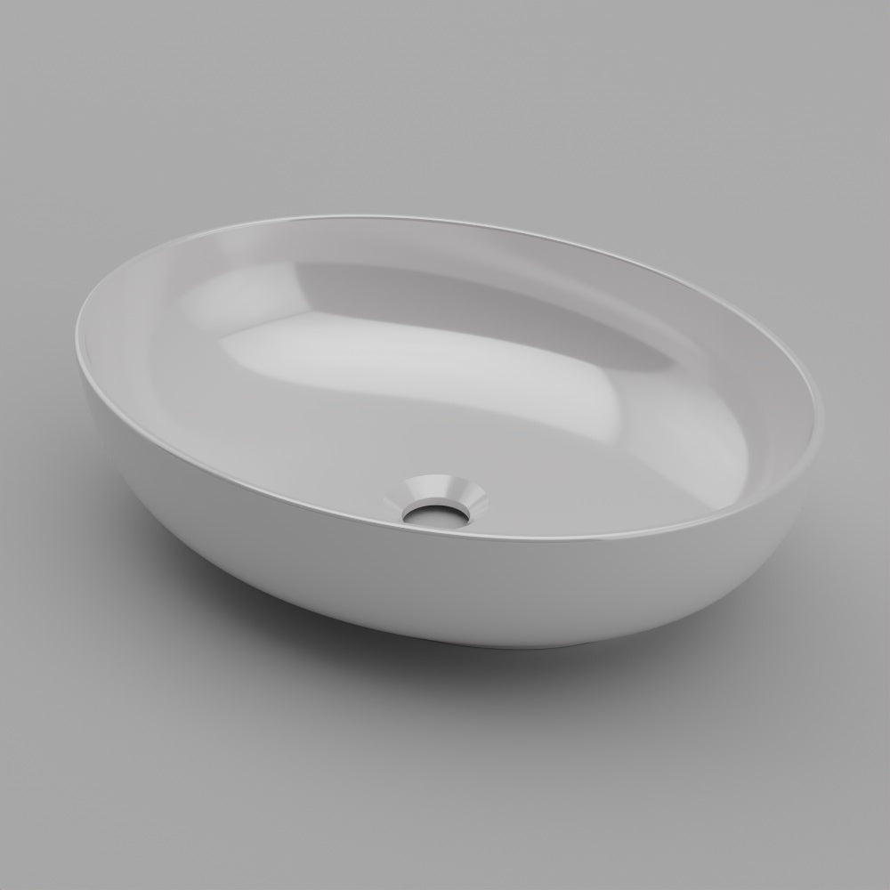 Aufsatzwaschbecken - Oval - aus Keramik - 51cm Breite - Treos - in Weiß