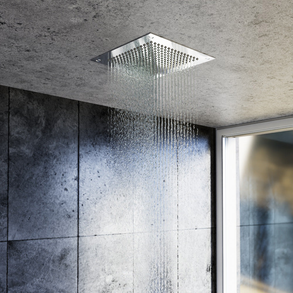 Regenpaneel für Deckeneinbau - Edelstahl - Oberfläche polished
