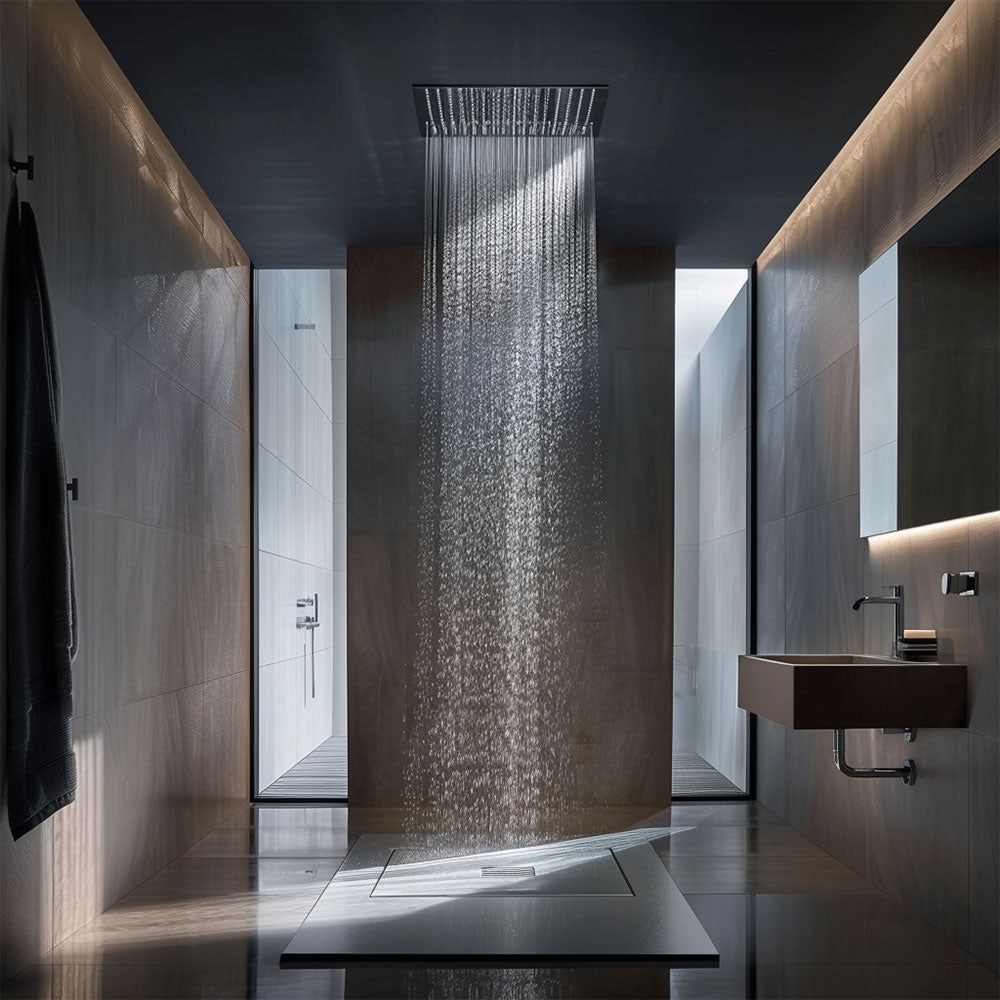 Regenpaneel für Deckeneinbau - Edelstahl - Oberfläche polished