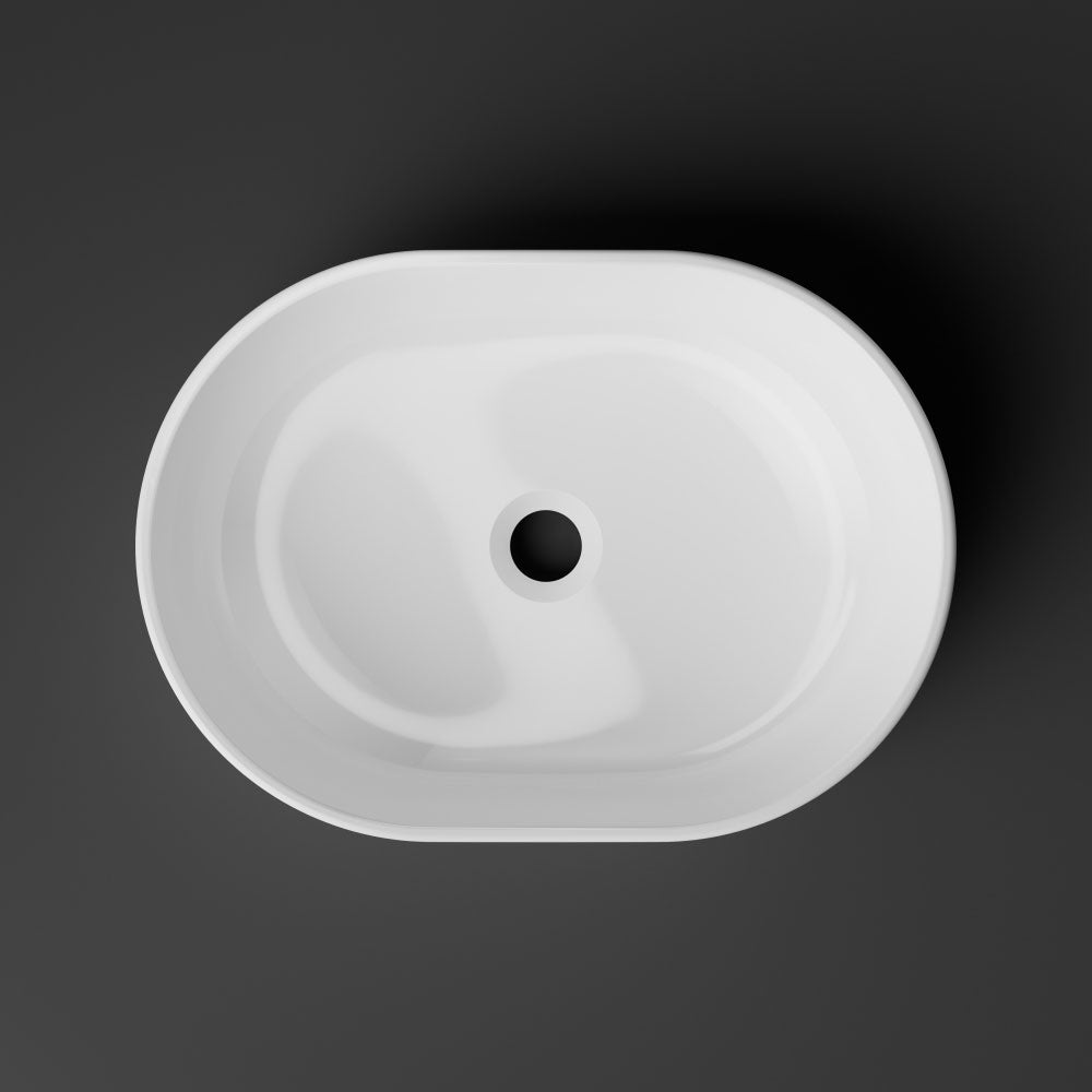 Aufsatzwaschtisch Keramik - Treos Serie 800 - Breite 48,5cm weiß