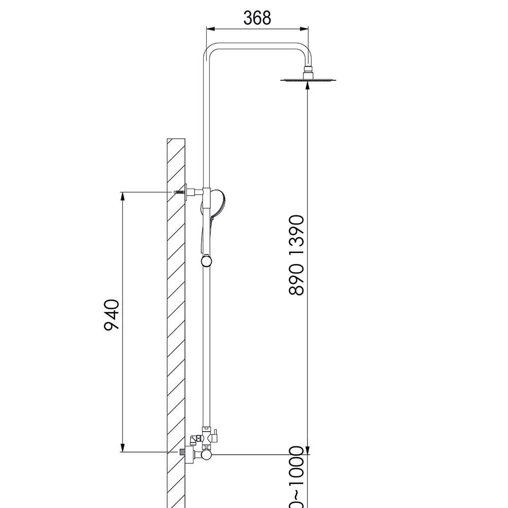 Steinberg Duschsystem schwarz matt mit Thermostatarmatur - LagerDealz