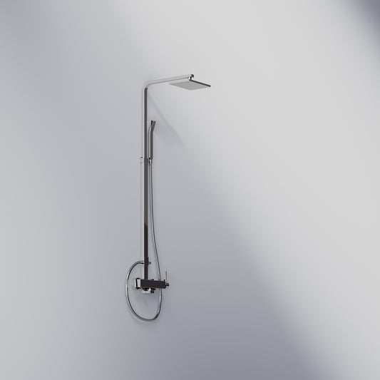 Steinberg Duschsystem mit Einhebelmischbatterie mit Regenbrause und Handbrause in chrom - LagerDealz