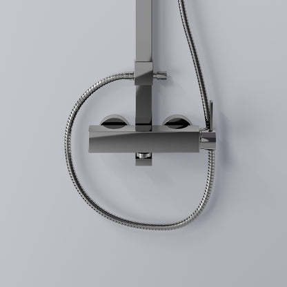 Steinberg Duschsystem mit Einhebelmischbatterie mit Regenbrause und Handbrause in chrom - LagerDealz
