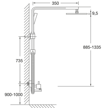 Steinberg Duschsystem mit Einhebelmischbatterie mit Regenbrause und Handbrause in chrom - LagerDealz