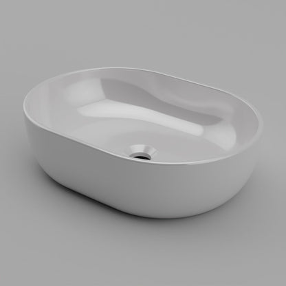 Aufsatzwaschbecken - Oval - Treos - aus Keramik - 48;5cm Breite - in Weiß