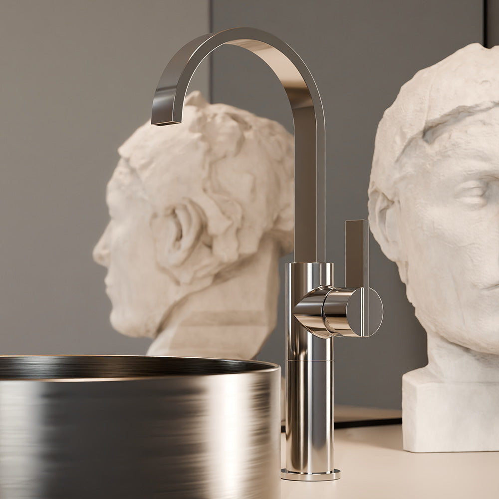 Treos Waschtischarmatur in Chrom - Serie 195 - mit erhöhtem Armaturenkörper