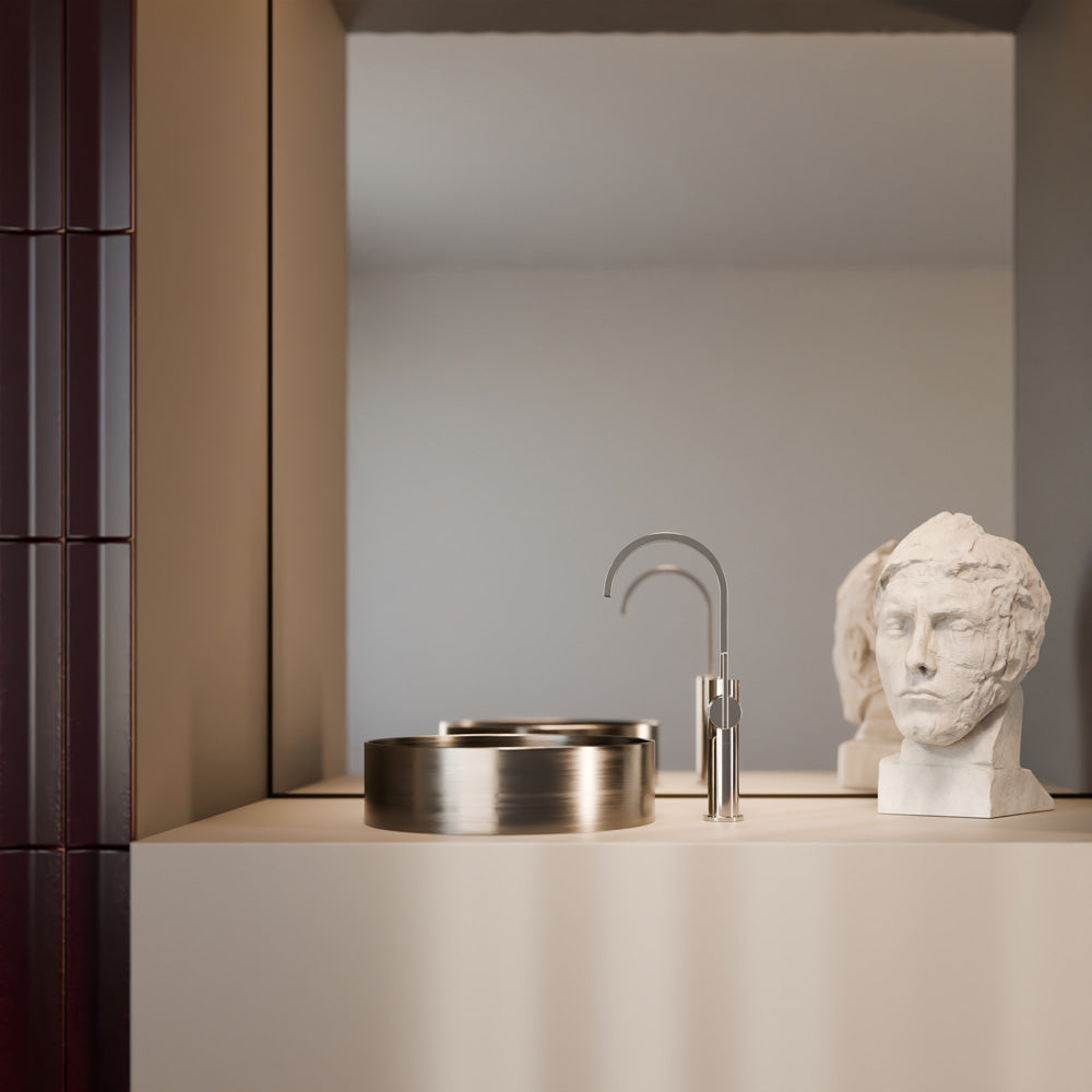 Treos Waschtischarmatur in Chrom - Serie 195 - mit erhöhtem Armaturenkörper