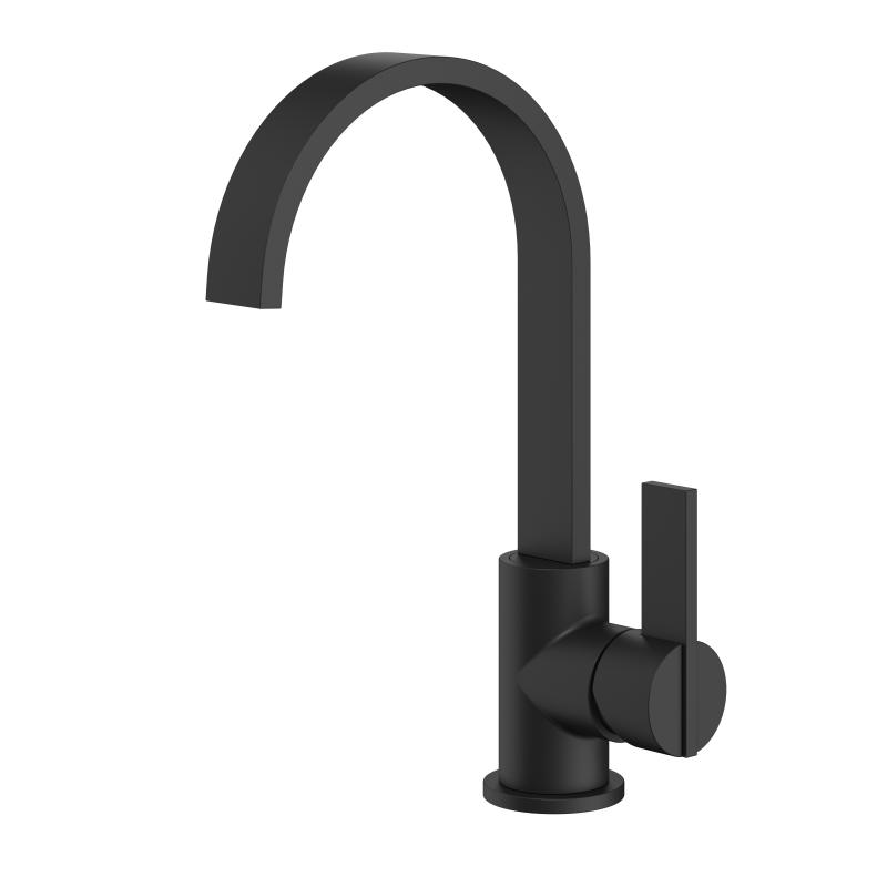 Treos Waschtischarmatur in Schwarz Matt - Serie 195 - mit Druckverschluss