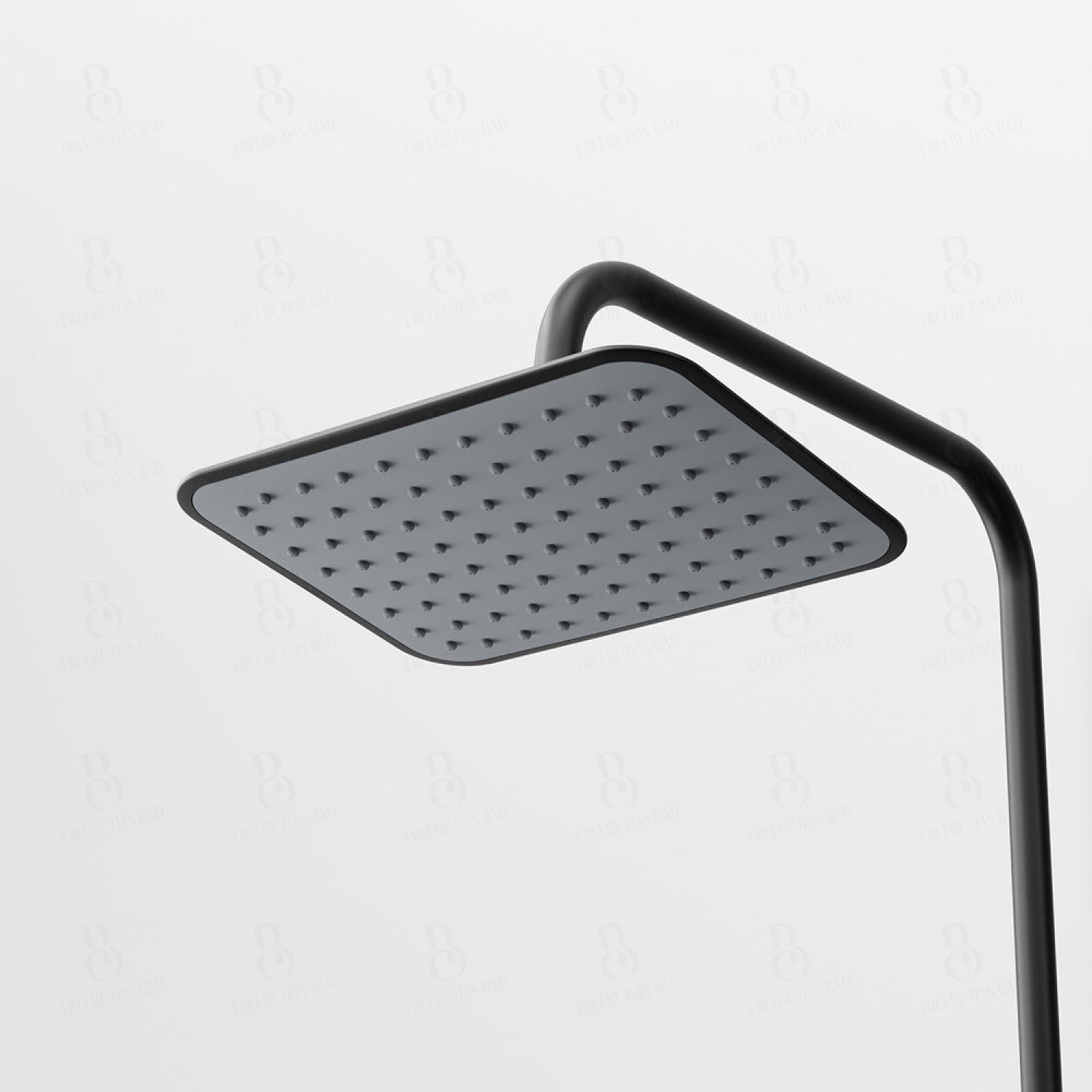 Steinberg Duschsystem - Schwarz Matt - mit Glasablage - Thermostat - Regenbrause - Stabhandbrause