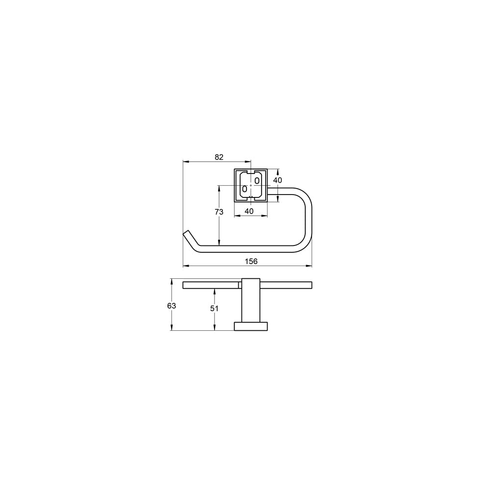 Treos Serie 505 Papierrollenhalter eckig chrom