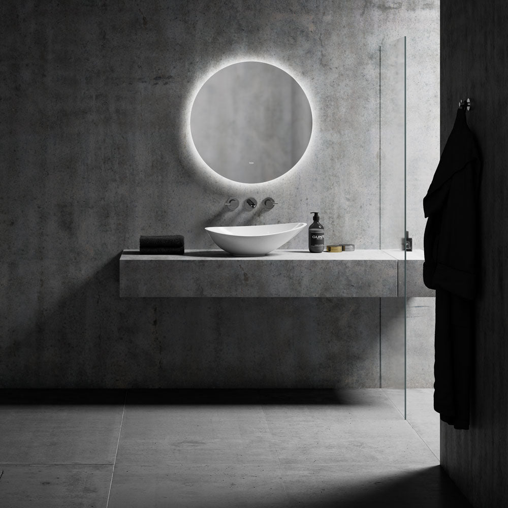 Aufsatzwaschtisch oval - aus Mineralguss - Breite 56,3cm - Treos Serie 710 - weiß