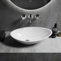 Aufsatzwaschtisch oval - aus Mineralguss - Breite 56,3cm - Treos Serie 710 - weiß