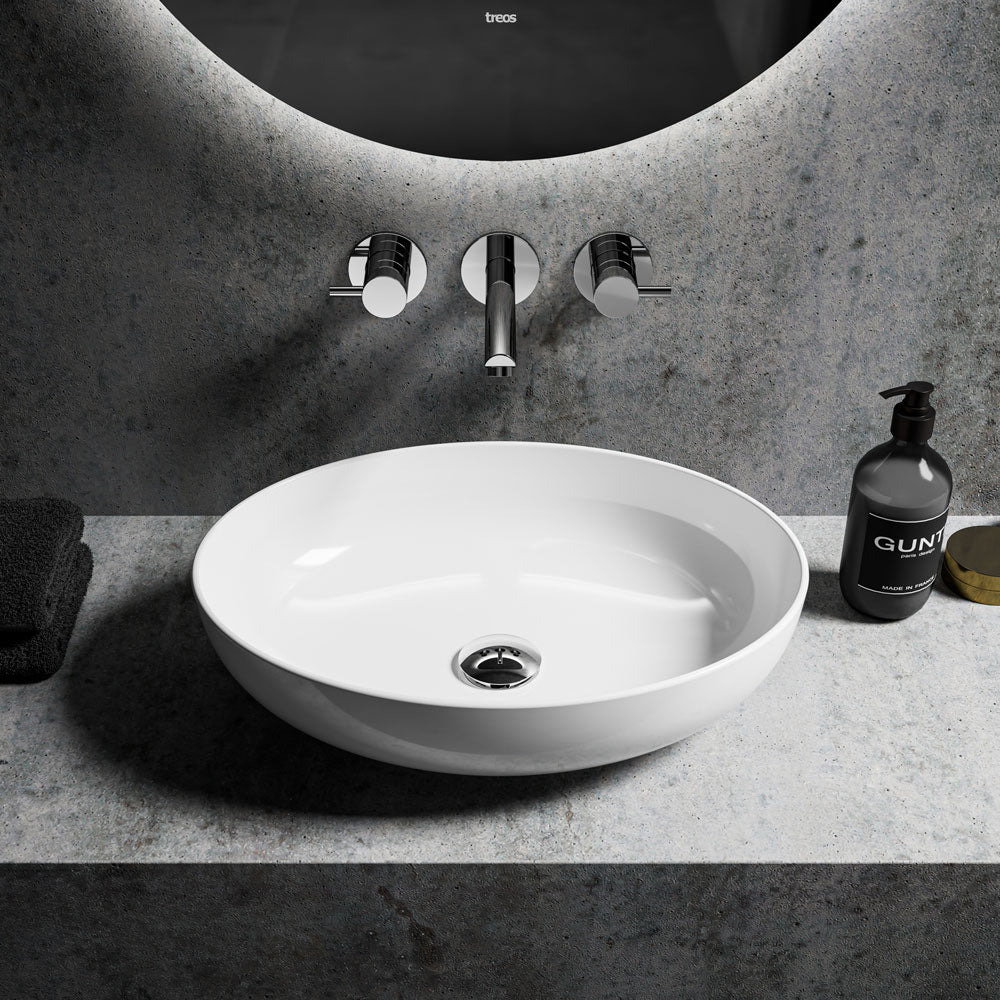 Aufsatzwaschbecken Keramik - Treos Serie 800 - Breite 51cm - weiß