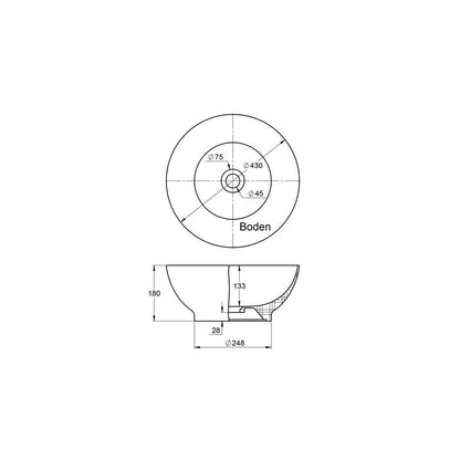 Aufsatzwaschtisch Keramik - Treos Serie 800 - in Ø 43cm - weiß