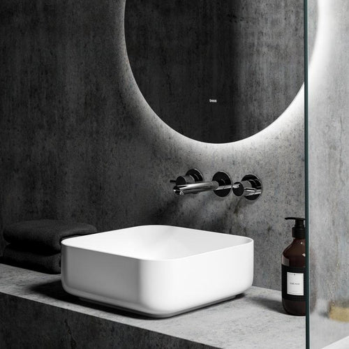 Aufsatzwaschtisch aus Keramik  - Treos Serie 800 - Breite 39,5cm - weiß