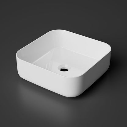 Aufsatzwaschtisch aus Keramik  - Treos Serie 800 - Breite 39,5cm - weiß