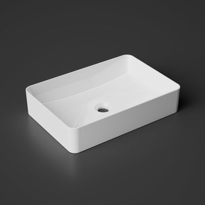 Aufsatzwaschbecken Eckig in Weiß – 51cm breit – aus Keramik – Treos Serie 800