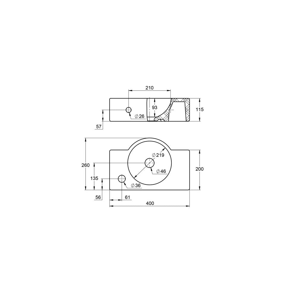 Handwaschbecken aus Keramik Treos Serie 800 Breite 40cm weiß
